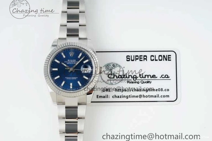 MiroTime 0224 DateJust 41 126334 NTF 1:1 Best Edition 904L Steel Blue Stick Dial on Oyster Bracelet VR Durable 2280
